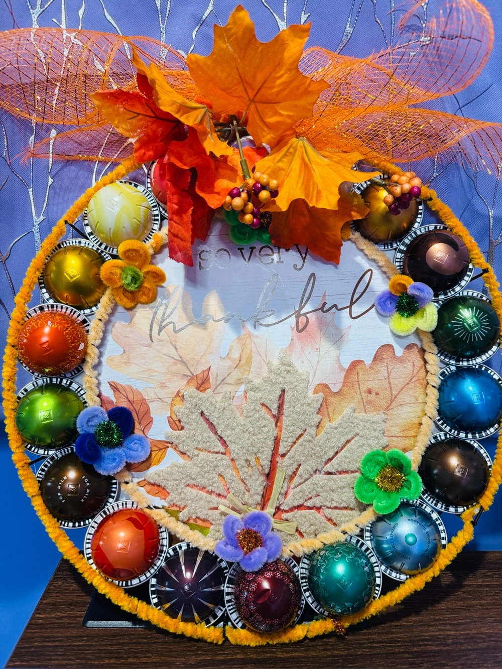 Nespresso VERTUO coffee โ๏ธ sampler with Autumn Thankful Decorative Wall Wreath